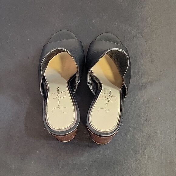 JESSICA SIMPSON PEEP TOE BLOCK HEEL SLIDE MULE SANDAL - Picture 5 of 13